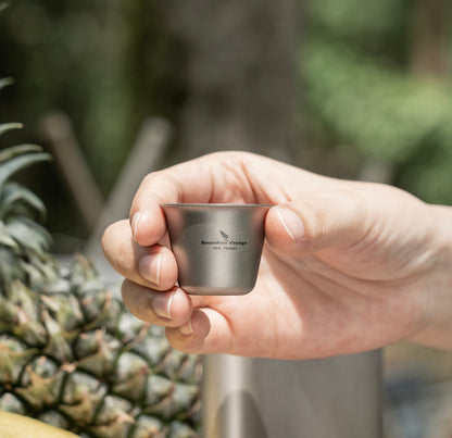Boundless Voyage Titanium Flask with Cup 200ml Ultralight Pocket Hip Flask for Outdoor Camping Hiking