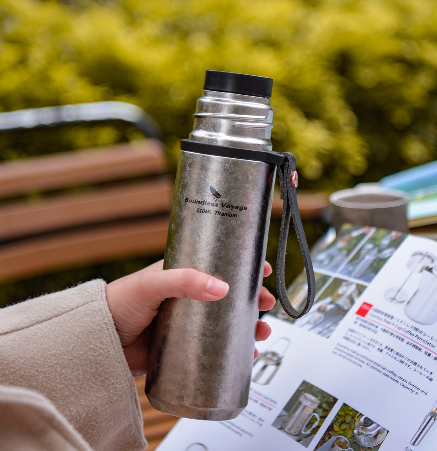 Boundless Voyage 510ml Titanium Insulated Water Bottle – Lightweight, Heat-Retaining & Perfect for Hiking, Travel & Daily Use