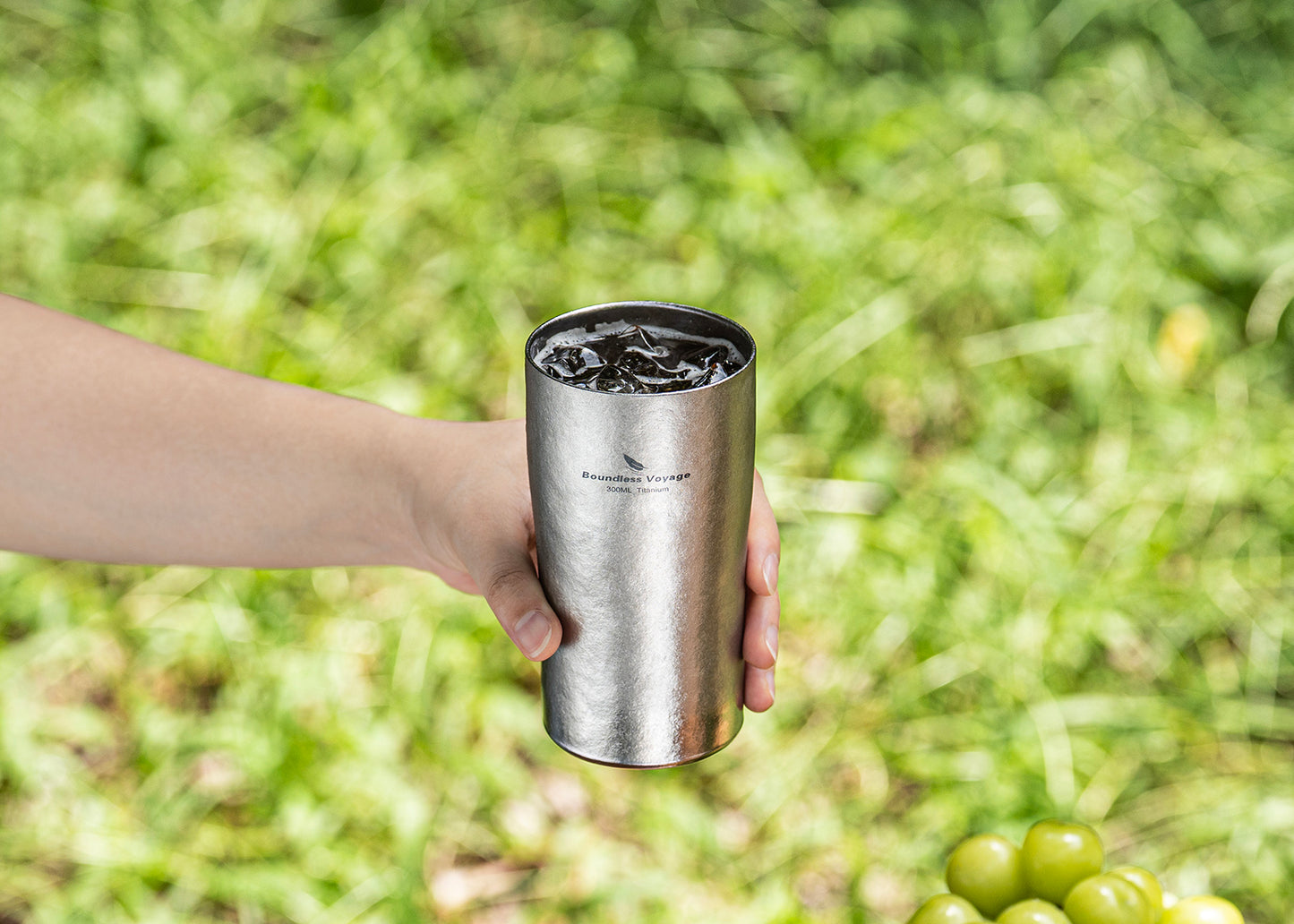 Boundless Voyage Titanium Double-Walled Beer Cup Ultralight Coffee Tea Juicy Cups for Home Outdoor Camping Picnic 300ml Crystallized Finish