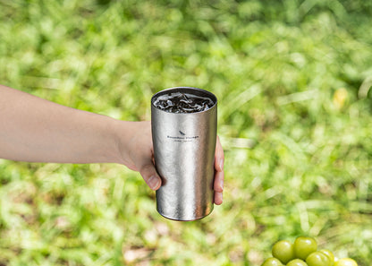 Boundless Voyage Titanium Double-Walled Beer Cup Ultralight Coffee Tea Juicy Cups for Home Outdoor Camping Picnic 300ml Crystallized Finish