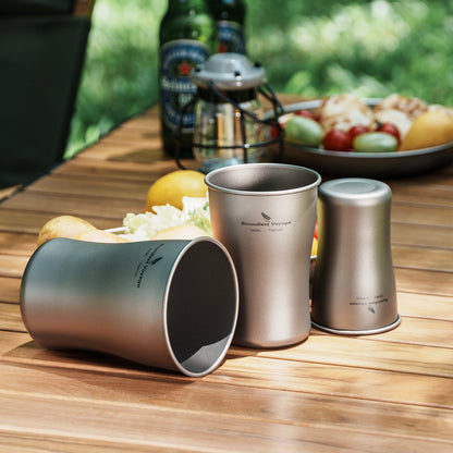 Boundless Voyage Titanium Beer Mugs Ultralight Coffee Tea Juicy Cups for Outdoor Camping Picnic 240ml 380ml 600ml