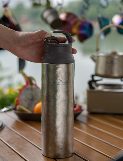Boundless Voyage Titanium Water Bottle Vacuum Insulated Flask with Lid Water Jug, Keeps Hot or Cold (27oz/800ml)