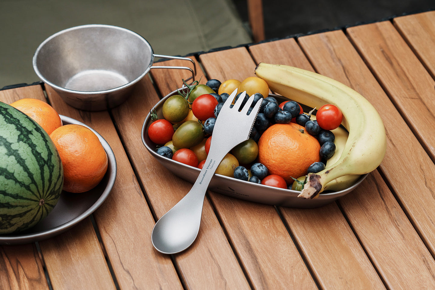 Boundless Voyage Titanium Spoon & Fork – Ultralight Spork-Style Camping Cutlery for Outdoor, Home & Kitchen Use
