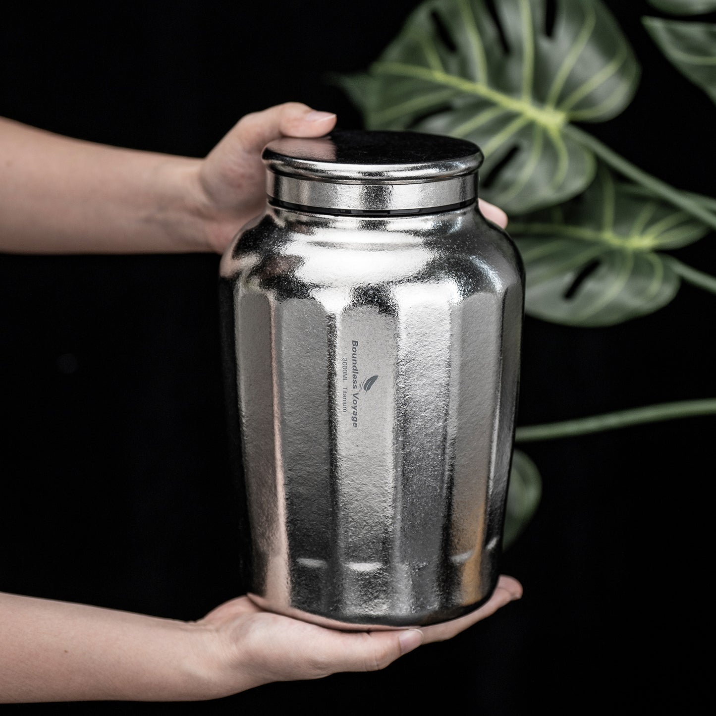 Boundless Voyage 3000ml Titanium Storage Canister Water Bottle– Airtight TA1 Titanium Container for Tea, Coffee, Food & Camping Storage