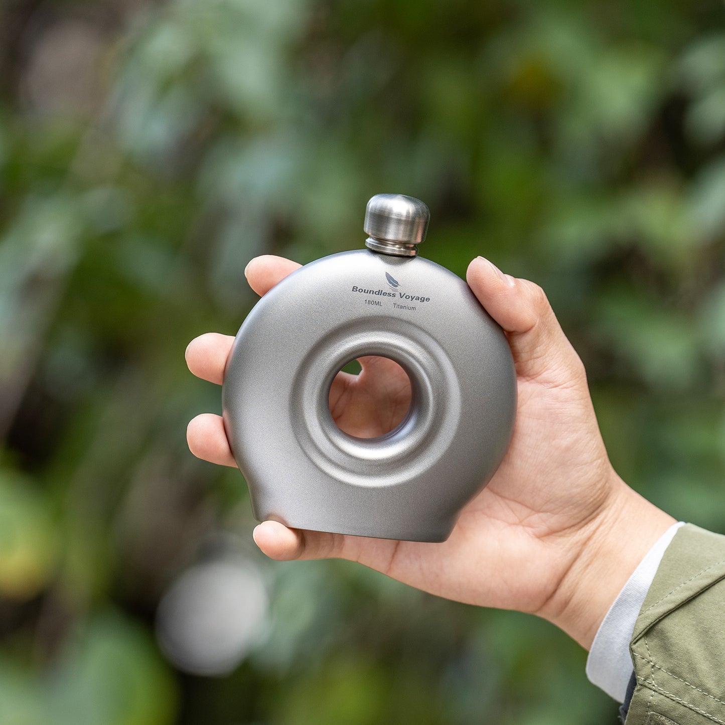 Boundless Voyage Titanium Titanium Flask 180ML+funnel for Camping Home Whiskey Flask