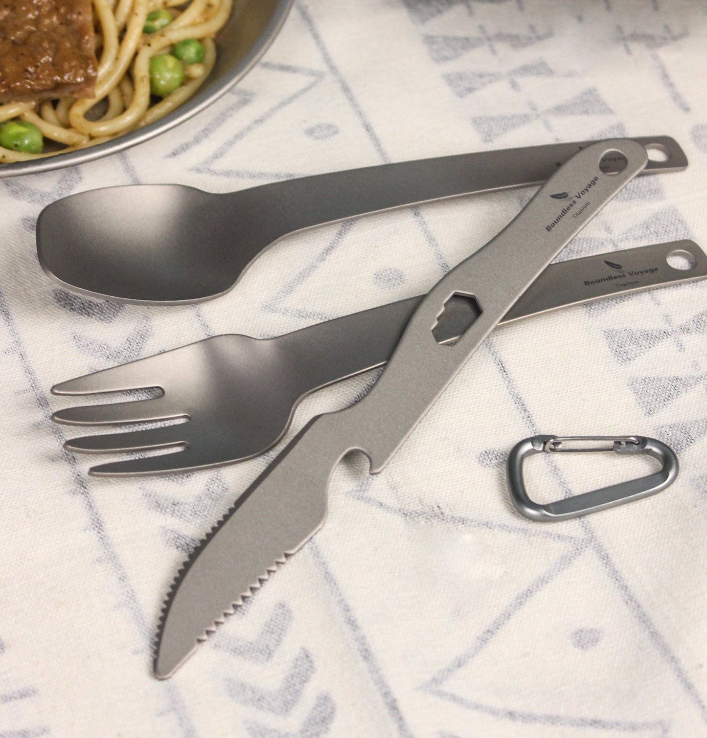 Boundless Voyage Titanium Cutlery Set | Ultralight Fork, Knife & Spoon | Portable & Healthy Dining for Camping & Travel