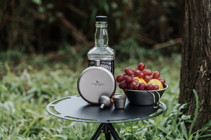 Boundless Voyage Camping Titanium Hip Flask Portable Round Wine Bottle With Funnel Whiskey Alcohol Drink ware Accessories