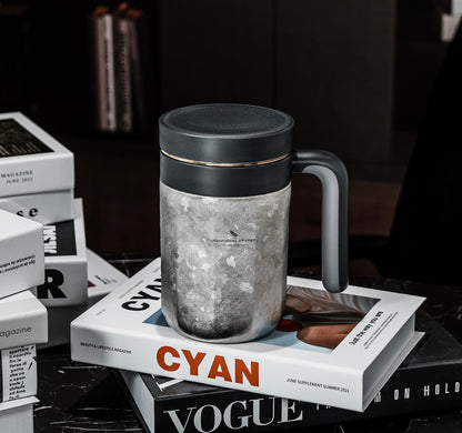 Boundless Voyage 700ml Titanium Double-Walled Cup Insulated Water Cup with Lid & Filter Portable Reusable Travel Coffee Mug for Hot and Cold Beverages
