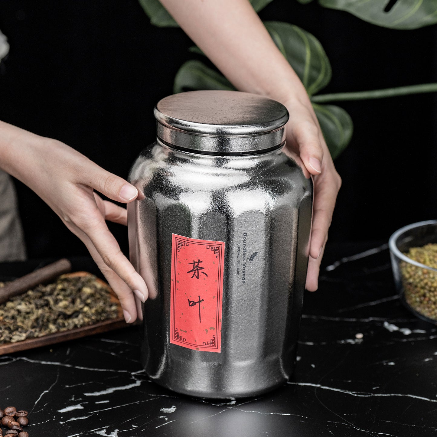 Boundless Voyage 3000ml Titanium Storage Canister Water Bottle– Airtight TA1 Titanium Container for Tea, Coffee, Food & Camping Storage