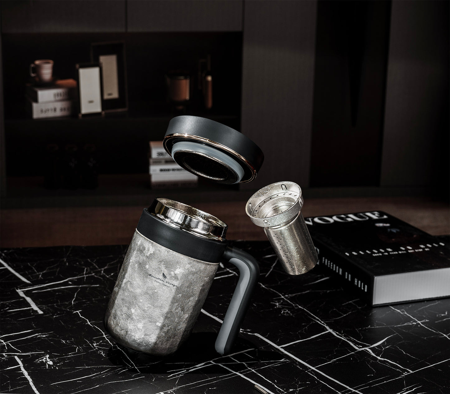 Boundless Voyage 700ml Titanium Double-Walled Cup Insulated Water Cup with Lid & Filter Portable Reusable Travel Coffee Mug for Hot and Cold Beverages