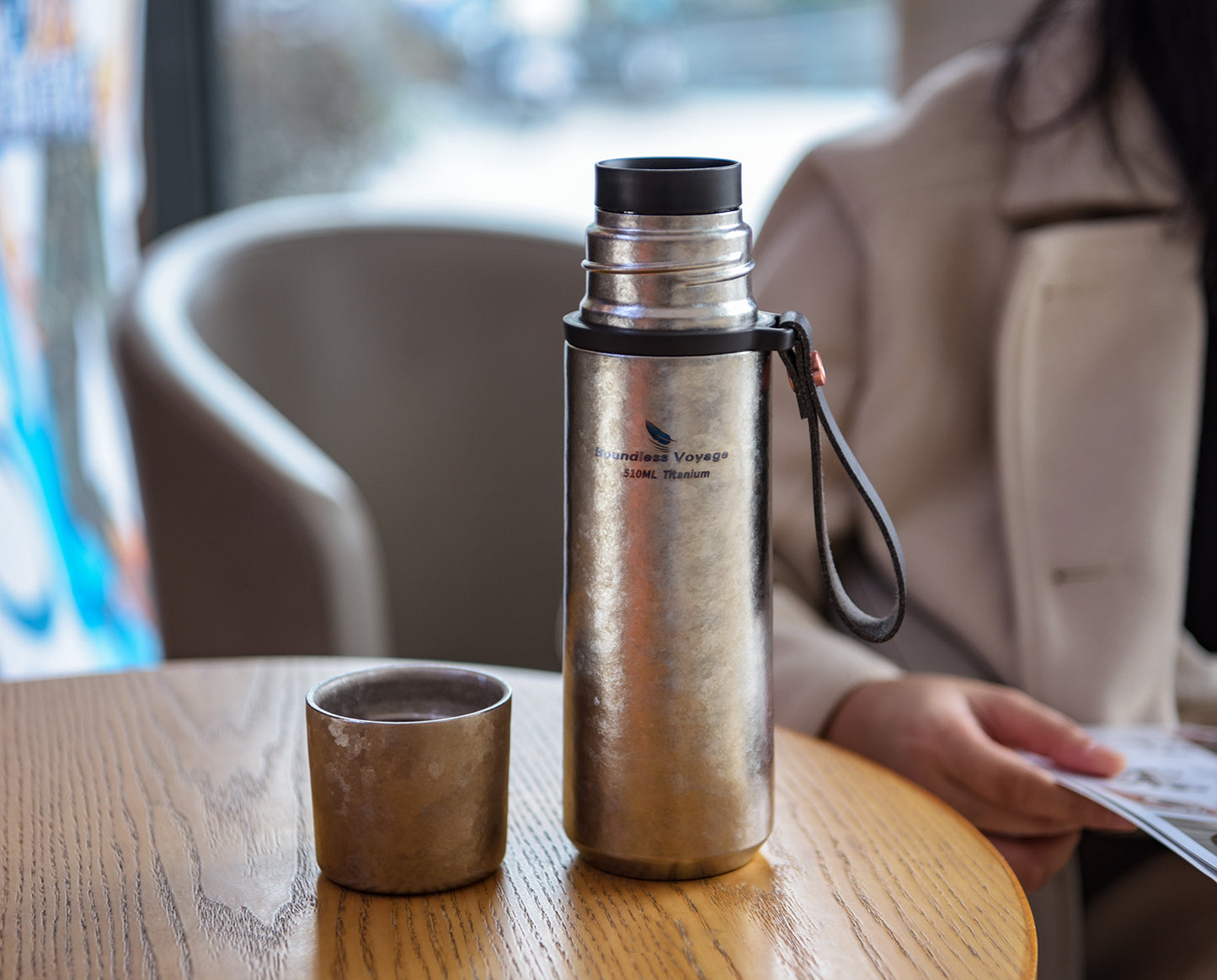 Boundless Voyage 510ml Titanium Insulated Water Bottle – Lightweight, Heat-Retaining & Perfect for Hiking, Travel & Daily Use