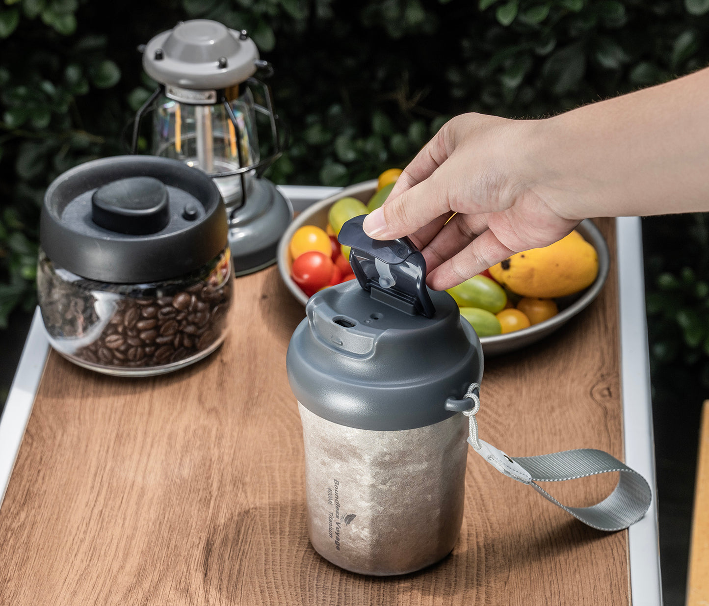 Boundless Voyage 400ml Titanium Vacuum Insulated Travel Mug | Ultralight Leak-Proof Thermos with Lid | Healthy Reusable Coffee Cup for Travel, Office & Camping
