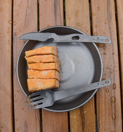 Boundless Voyage Titanium Cutlery Set | Ultralight Fork, Knife & Spoon | Portable & Healthy Dining for Camping & Travel