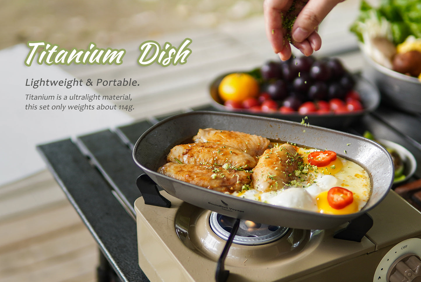 Boundless Voyage Pure Titanium Ultralight Plate – Portable Camping Dish with Carry Bag for Outdoor Tableware & Travel