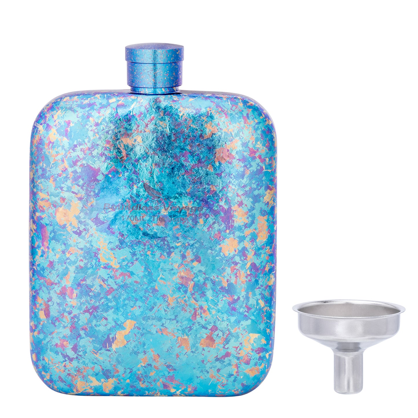 Boundless Voyage Titanium Hip Flask Small Liquor Flask Bottle for Whiskey Vodka Wine Portable Travel Outdoor Ultralight Pocket Drinkware for Men & Women