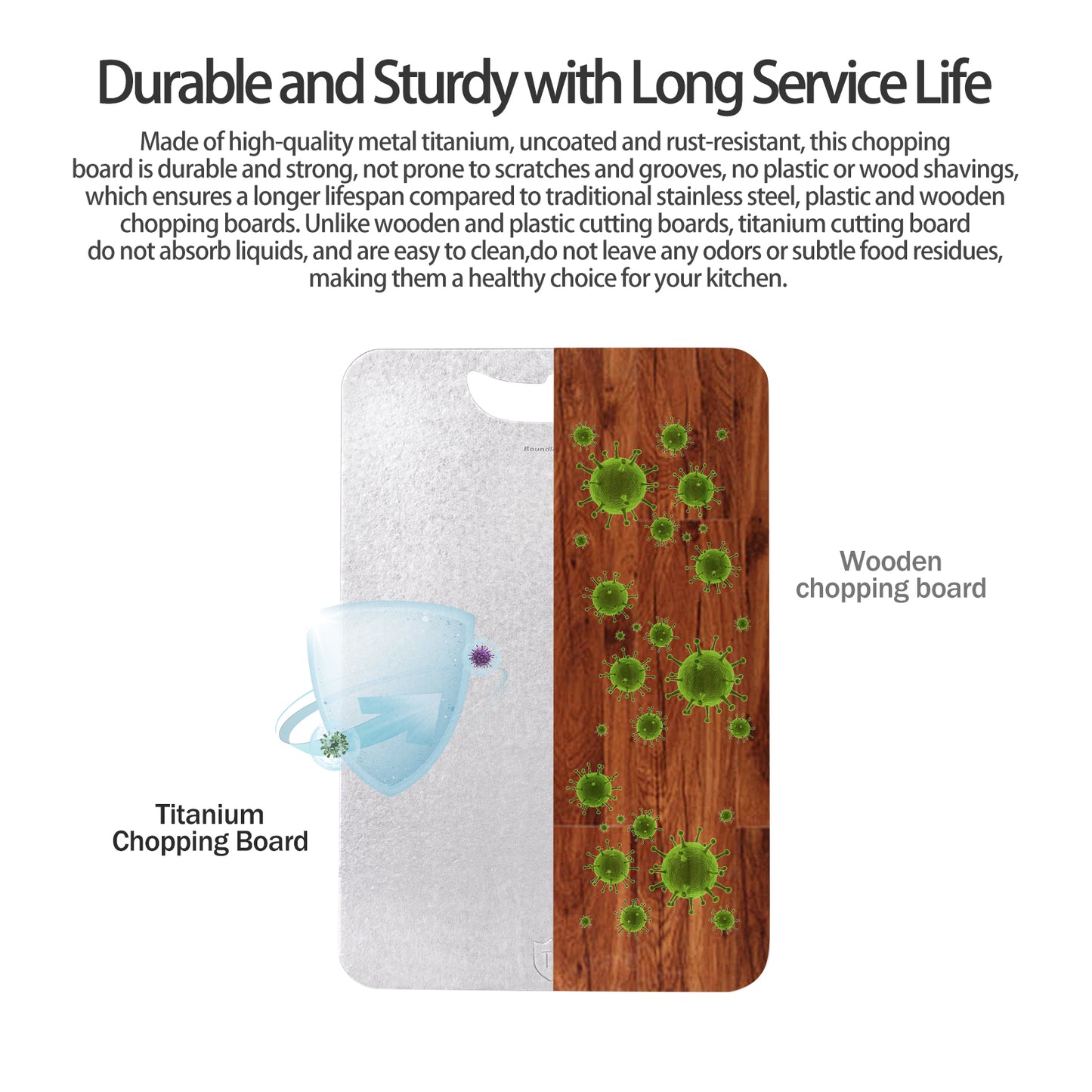 Boundless Voyage TA1 Titanium Chopping Board | Lightweight Multifunctional Metal Cutting Board with Hanging Hole for Camping, Kitchen & Outdoor Cooking