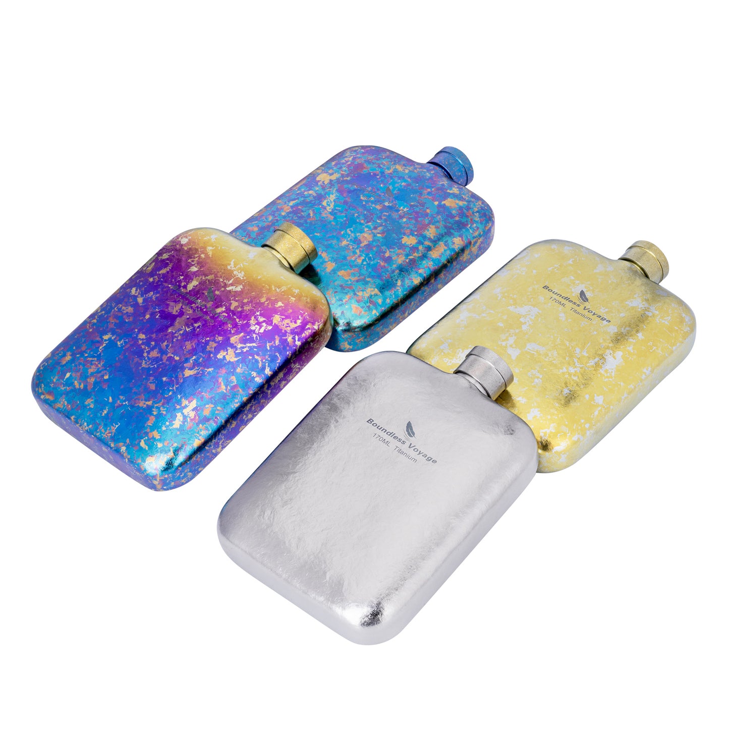 Boundless Voyage Titanium Hip Flask Small Liquor Flask Bottle for Whiskey Vodka Wine Portable Travel Outdoor Ultralight Pocket Drinkware for Men & Women