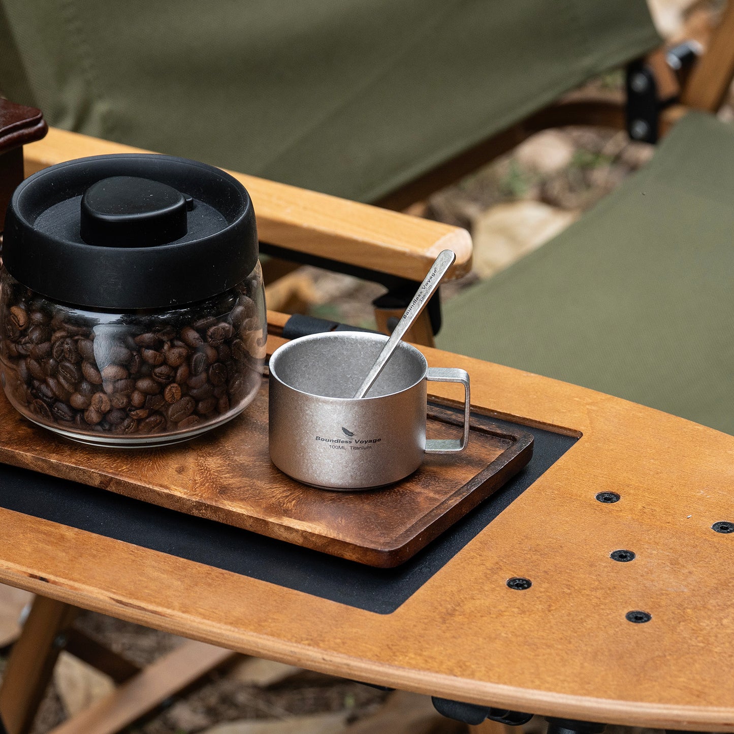 Boundless Voyage Titanium Double-Walled Coffee Cup 100ml – Ultralight Insulated Espresso Mug for Camping, Hiking & Home Use