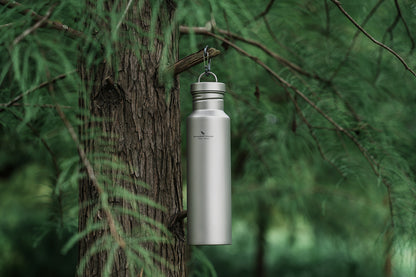 Titanium Water Bottle with Lid Wide Mouth Leak-Proof Reusable Sport Drinking Bottle for Camping Hiking Picnic Climbing Running Tea Coffee