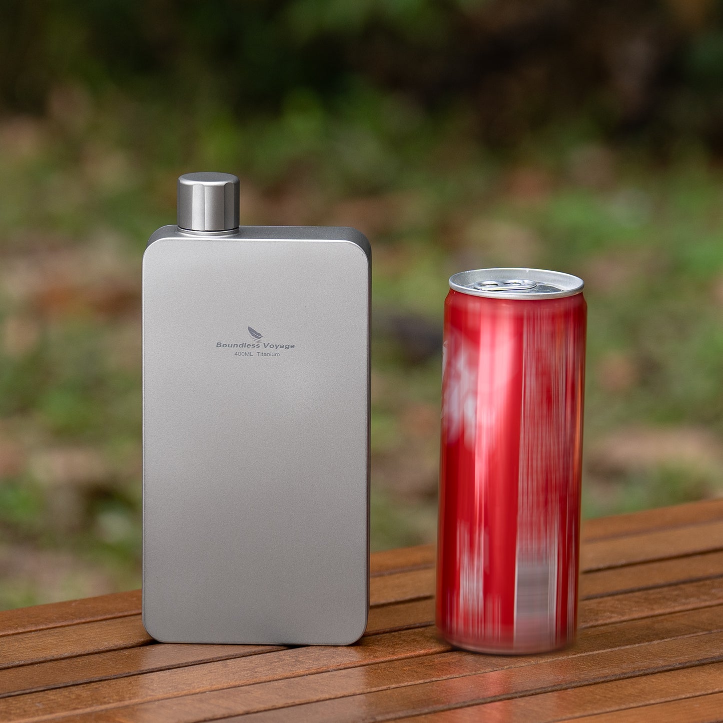 Boundless Voyage 400ml Titanium Flask with Funnel – Lightweight Leakproof Hip Flask for Camping, Travel & Everyday Carry