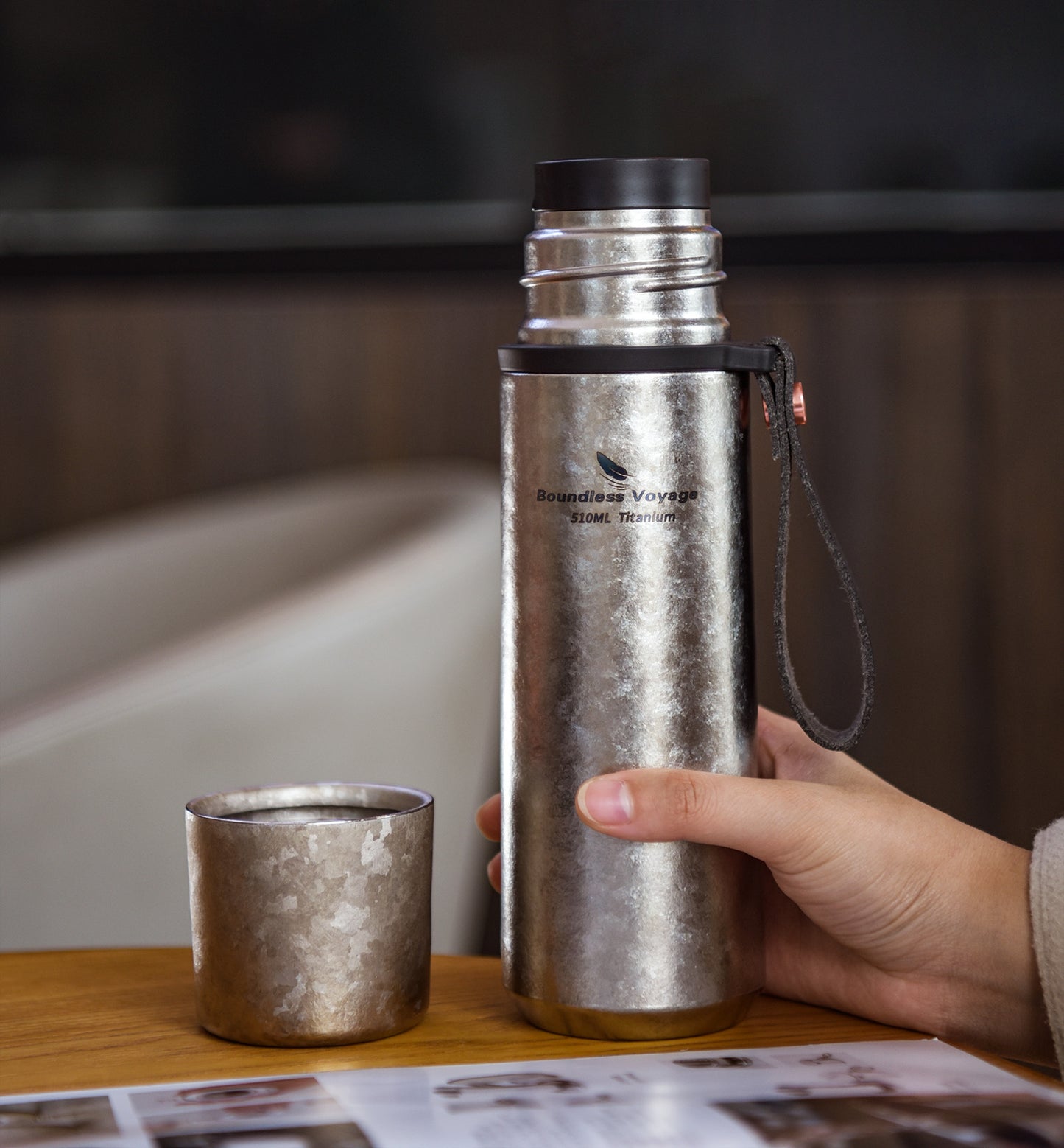 Boundless Voyage 510ml Titanium Insulated Water Bottle – Lightweight, Heat-Retaining & Perfect for Hiking, Travel & Daily Use
