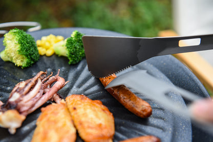 Boundless Voyage Titanium Alloy Tong, Spork，Shovel and Spatula All-In-One Utensil for Portable Lightweight Multi Utensil for Camping Kitchen Cookware Backpacking, Travel, Outdoor Cooking Eating