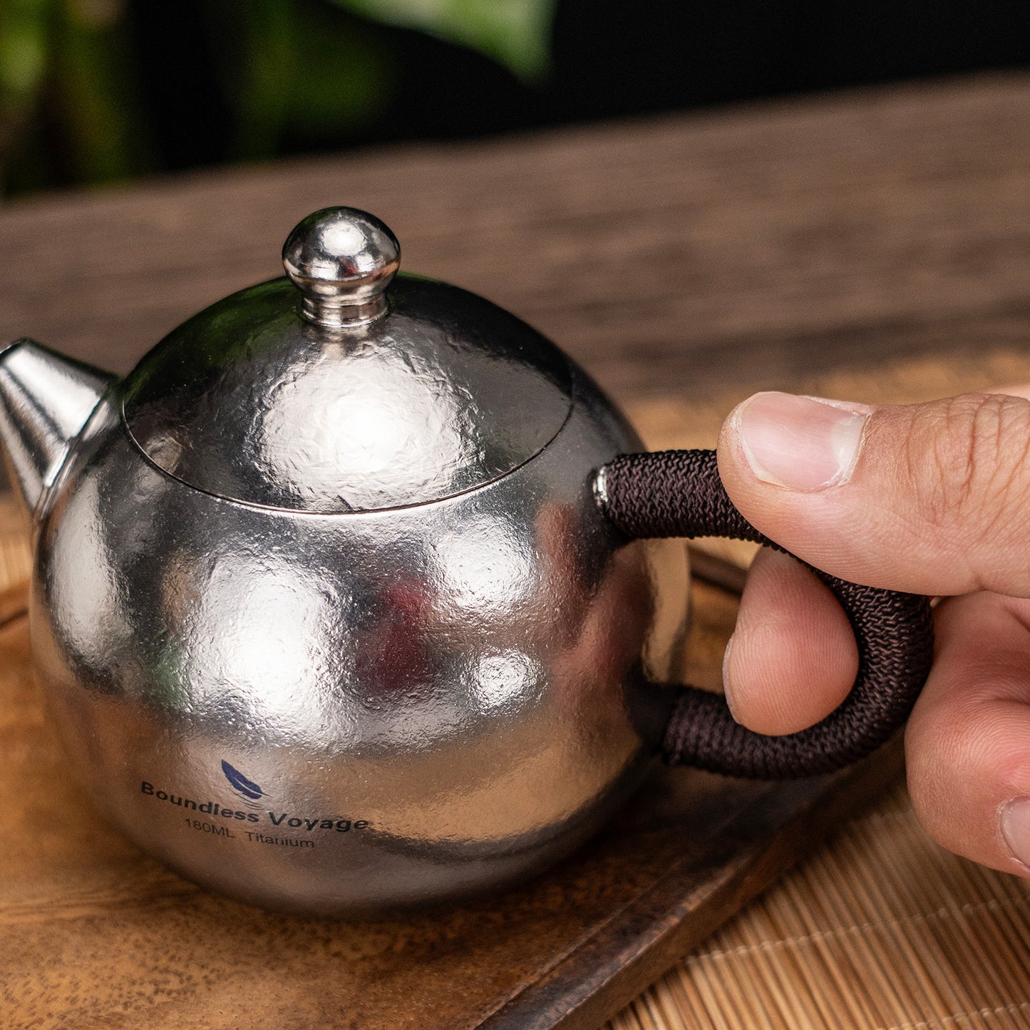 Boundless Voyage Titanium Teapot 180ml – Ultralight Tea Maker with Vented Lid & Anti-Scald Handle for Camping, Travel & Home