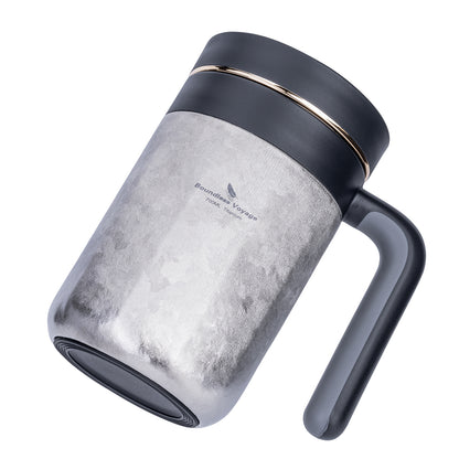 Boundless Voyage 700ml Titanium Double-Walled Cup Insulated Water Cup with Lid & Filter Portable Reusable Travel Coffee Mug for Hot and Cold Beverages