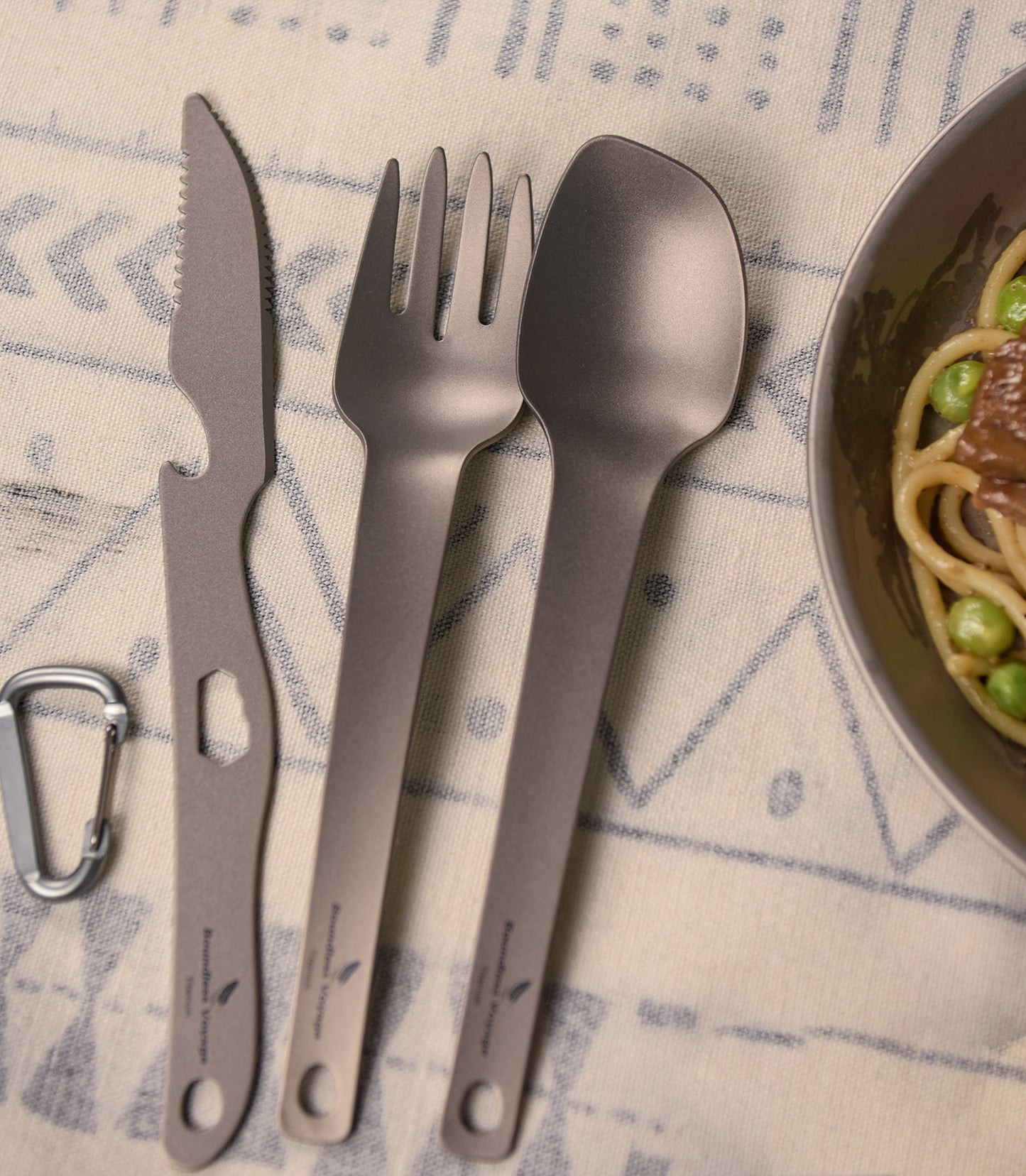 Boundless Voyage Titanium Cutlery Set | Ultralight Fork, Knife & Spoon | Portable & Healthy Dining for Camping & Travel