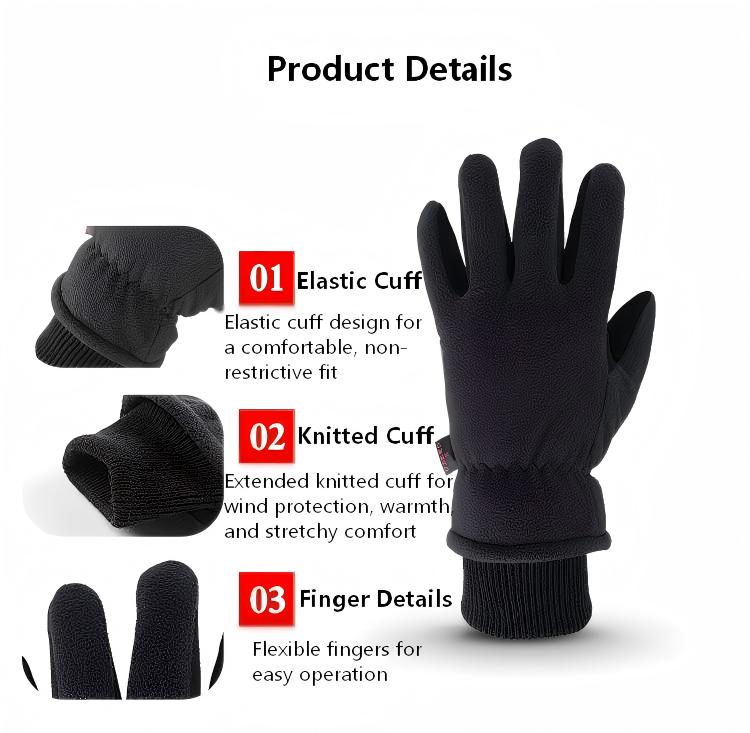 Winter Cycling Gloves with Suede-Like Palm – Durable, Fleece-Lined Thermal Gloves for Men & Women
