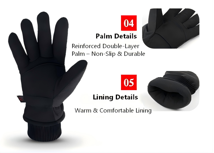 Winter Cycling Gloves with Suede-Like Palm – Durable, Fleece-Lined Thermal Gloves for Men & Women