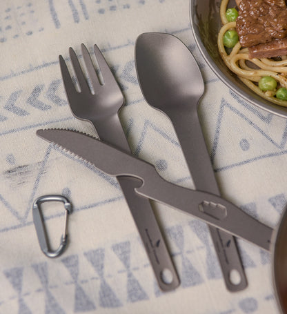 Boundless Voyage Titanium Cutlery Set | Ultralight Fork, Knife & Spoon | Portable & Healthy Dining for Camping & Travel