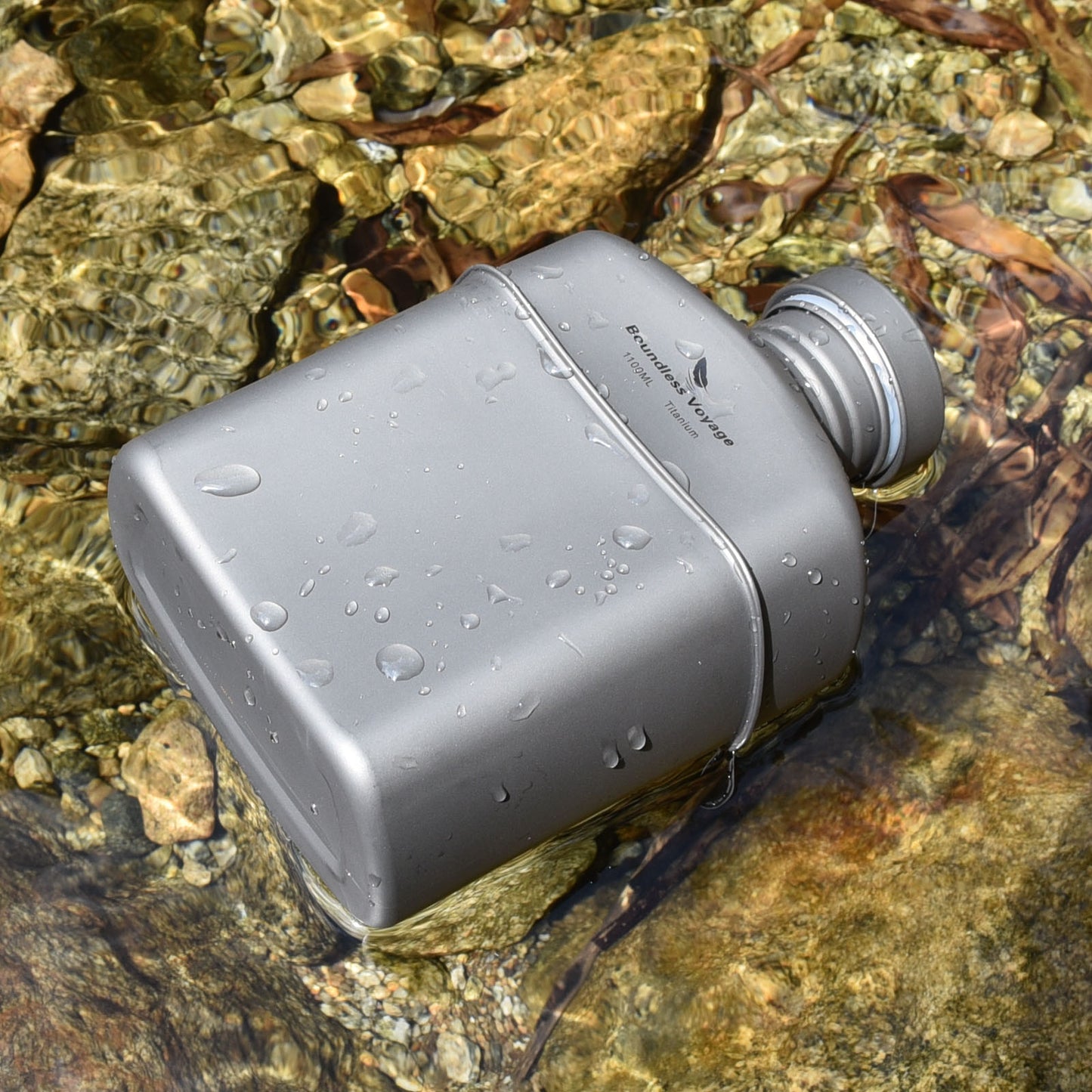 Boundless Voyage Titanium Military Canteen Cups Set Outdoor Camping Water Bottle Bowl Kettle Cooking Set Mess Kit