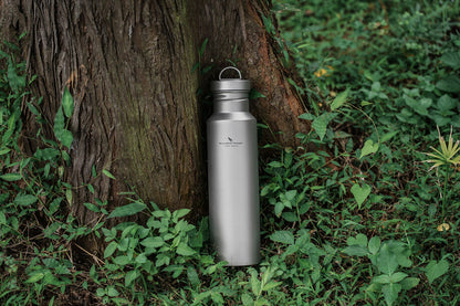 Boundless Voyage Titanium Water Bottle with Lid Wide Mouth Leak-Proof Reusable Sport Drinking Bottle for Camping Hiking Picnic Climbing Running Tea Coffee