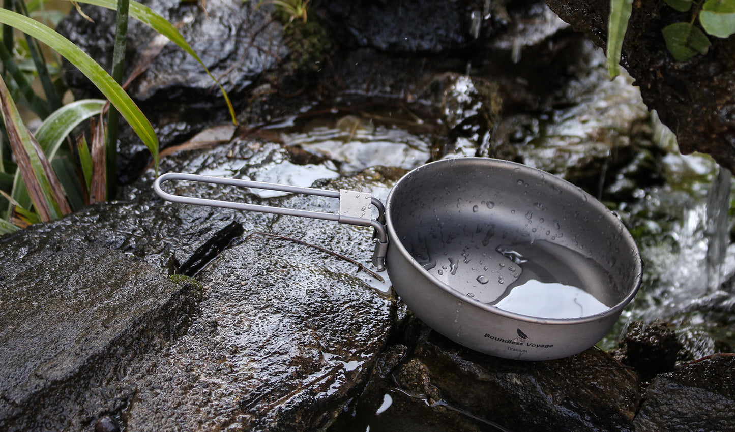 5 inch Titanium Camping Frying Pan – Ultralight Backpacking Cookware for Outdoor Cooking