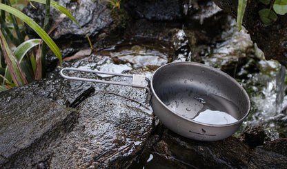 5 inch Titanium Camping Frying Pan – Ultralight Backpacking Cookware for Outdoor Cooking