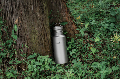 Boundless Voyage Titanium Water Bottle with Lid Wide Mouth Leak-Proof Reusable Sport Drinking Bottle for Camping Hiking Picnic Climbing Running Tea Coffee