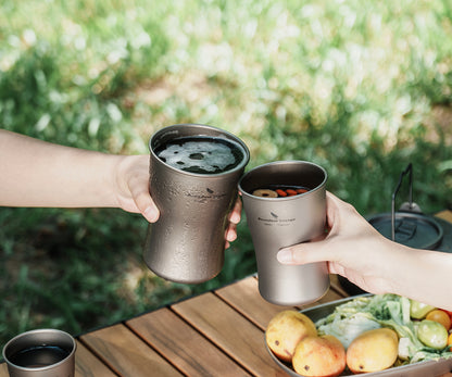 Boundless Voyage Titanium Beer Mugs Ultralight Coffee Tea Juicy Cups for Outdoor Camping Picnic 240ml 380ml 600ml