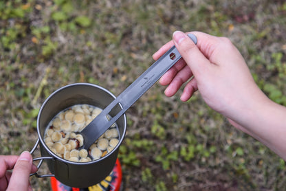 Boundless Voyage Titanium Alloy Tong, Spork，Shovel and Spatula All-In-One Utensil for Portable Lightweight Multi Utensil for Camping Kitchen Cookware Backpacking, Travel, Outdoor Cooking Eating