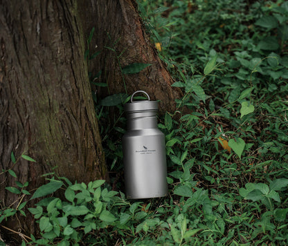 Boundless Voyage Titanium Water Bottle with Lid Wide Mouth Leak-Proof Reusable Sport Drinking Bottle for Camping Hiking Picnic Climbing Running Tea Coffee