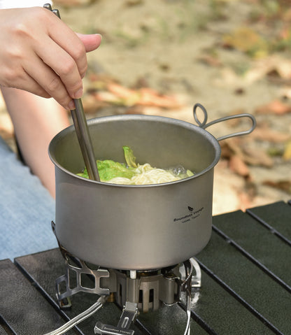 Boundless Voyage Titanium 3pcs Camping Cookware Mess Kit, Camping Cooking Set,  Portable Nonstick Camp Pots Set 1.4L 1.6L 2.4L for Outdoor Camping, Picnic, Hiking, Backpacking