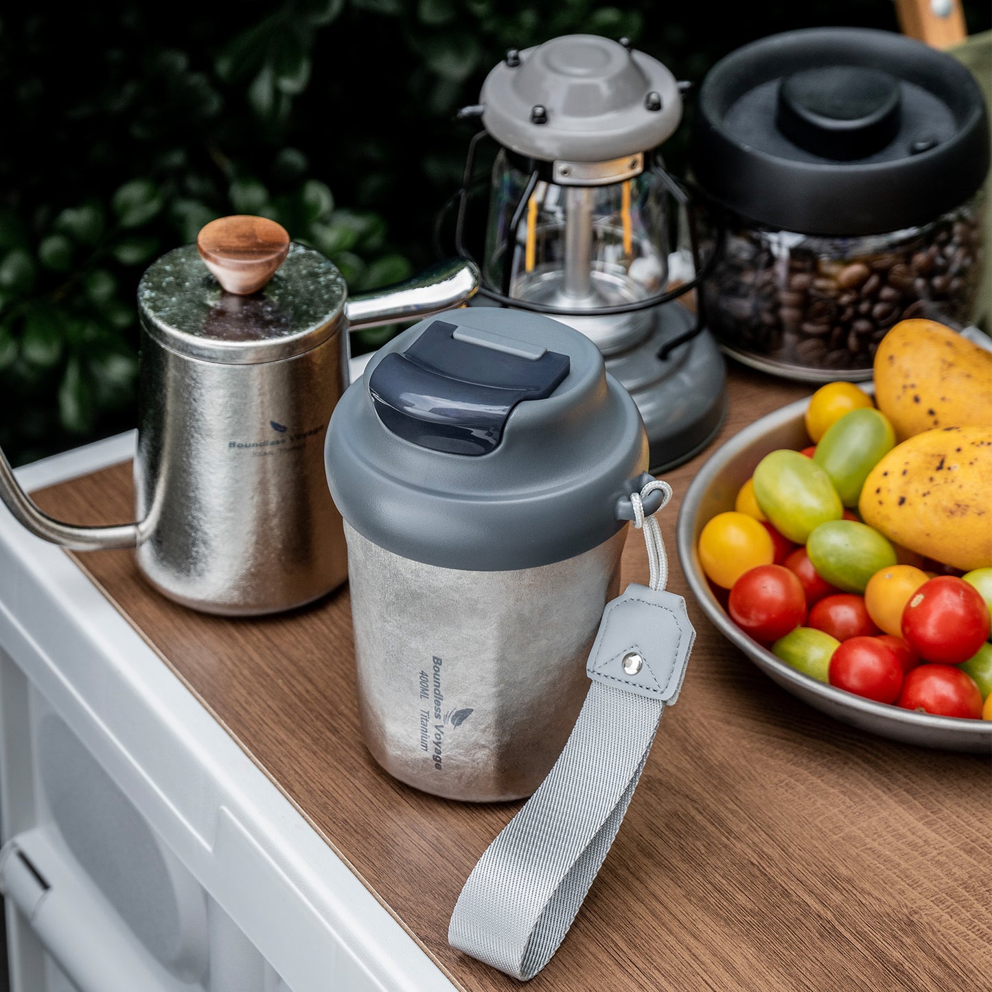 Boundless Voyage 400ml Titanium Vacuum Insulated Travel Mug | Ultralight Leak-Proof Thermos with Lid | Healthy Reusable Coffee Cup for Travel, Office & Camping