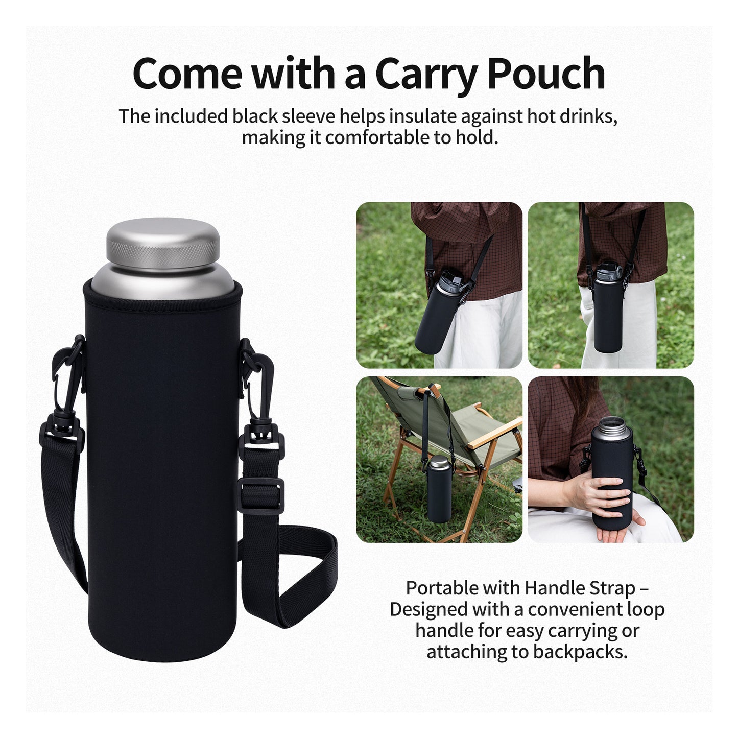 Boundless Voyage 1200ml Titanium Water Bottle with Dual Lids – Wide Mouth Leakproof Outdoor Bottle for Camping, Hiking, Gym & Travel