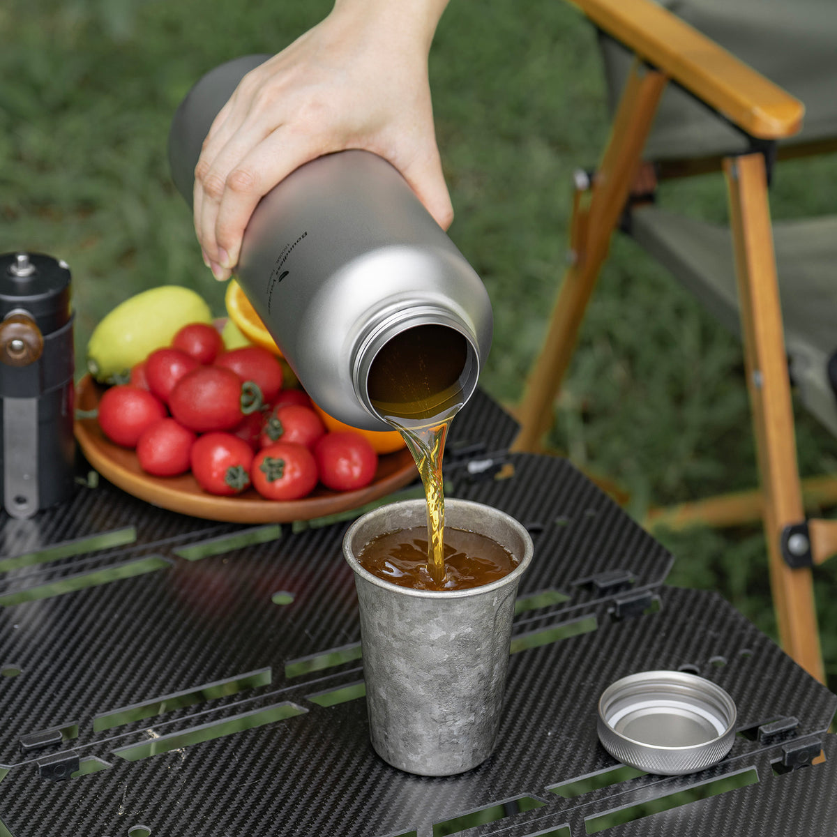Boundless Voyage 1500ml Titanium Water Bottle – Lightweight Leak-Proof 1.5L Bottle with 2 Lids for Camping, Hiking, Travel & Gym