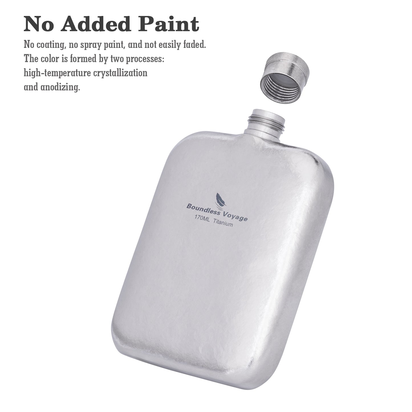 Boundless Voyage Titanium Hip Flask Small Liquor Flask Bottle for Whiskey Vodka Wine Portable Travel Outdoor Ultralight Pocket Drinkware for Men & Women