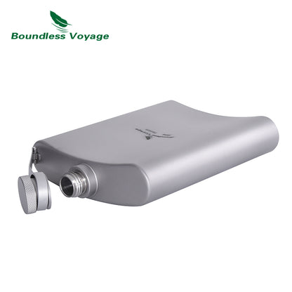 Boundless Voyage Titanium Hip Flask Outdoor Camping Pocket Flagon Portable Drink Bottle Whiskey Flask 7 oz / 200ml