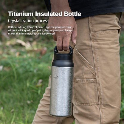 Boundless Voyage 600ml Titanium Double-Walled Cup with Lid – TA1 Insulated Travel Coffee & Tea Mug | Eco-Friendly, Portable & Reusable for Hot & Cold Beverages