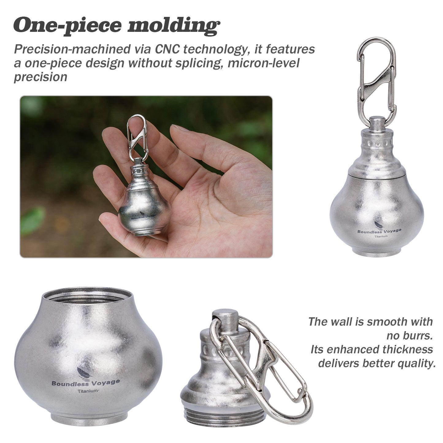 Boundless Voyage Titanium Mini Medicine Bottle – Ultralight Waterproof Pill Jar for Travel, EDC & Outdoor Use