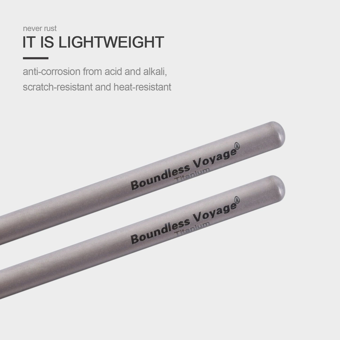 Boundless Voyage Titanium Round Chopsticks 23cm – Ultralight Reusable Eco-Friendly Cutlery for Home, Camping & Travel