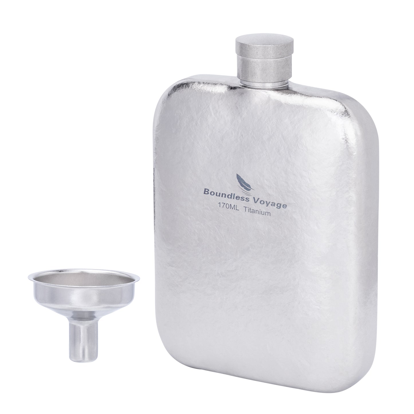 Boundless Voyage Titanium Hip Flask Small Liquor Flask Bottle for Whiskey Vodka Wine Portable Travel Outdoor Ultralight Pocket Drinkware for Men & Women